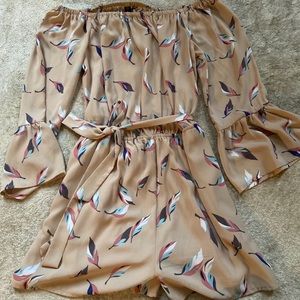 Off the shoulder or scoop neck Romper